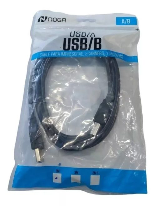 Cable Usb Noga 2 Mts Impresora 2.0 Compatible Con Todas Color Negro - Image 2
