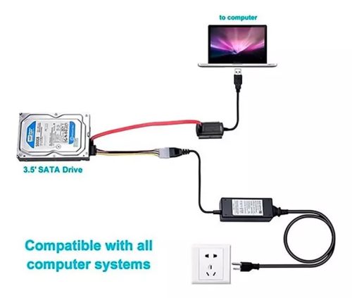 Cable adaptador Usb Para Discos Duros De 2.5 Y 3.5 Ide Y Sata - Image 5